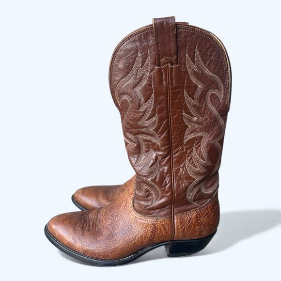 Nocona Men’s Western Cowboy Boots Brown Leather Classic Stitching 786550 Size9